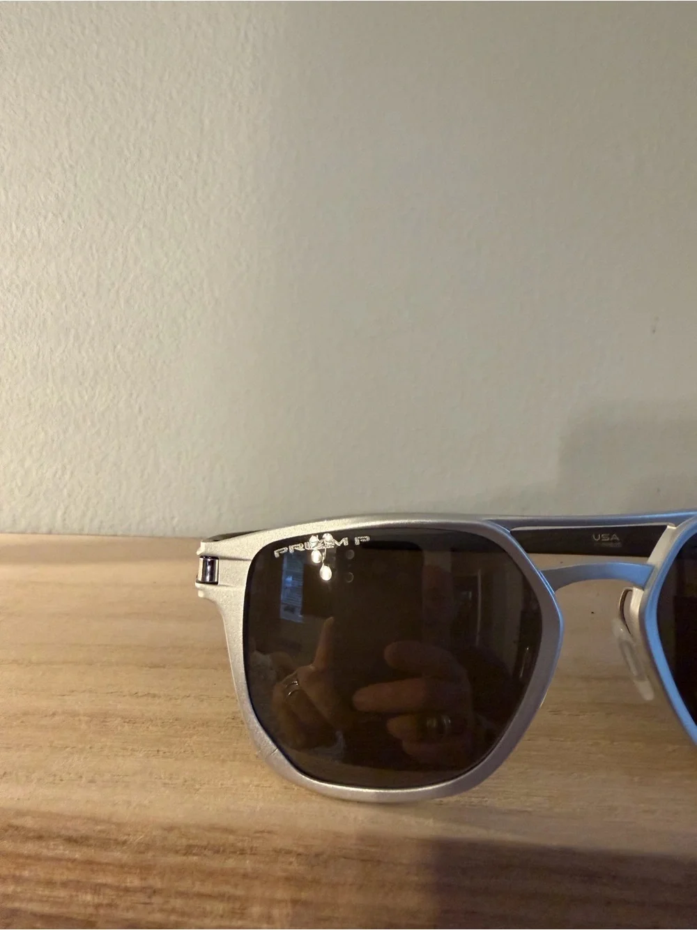 Oakley Latch Alpha Silver Framed Sunglasses with Dark Lenses